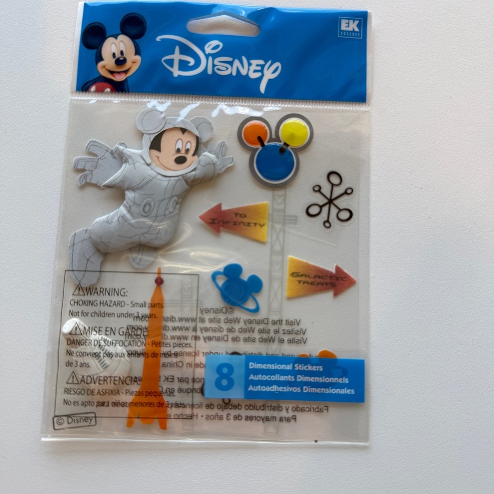 Disney Space Mickey Mouse Dimensional Stickers 8pc EK Success DJBV02 Astronaut